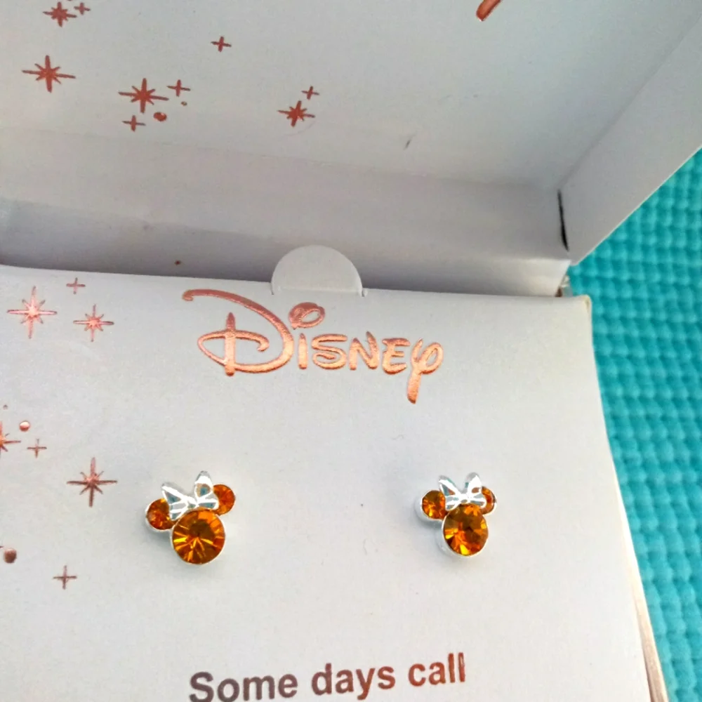 Disney Minnie mouse Fine Silver Plated Stud Earrings - Yellow